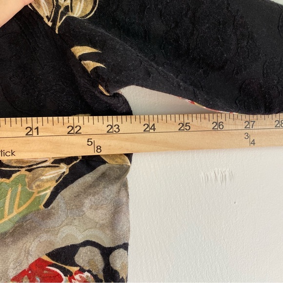 Citron Santa Monica Art-To-Wear Short Kimono Style Silk Blend Floral Blazer XL - Picture 5 of 8